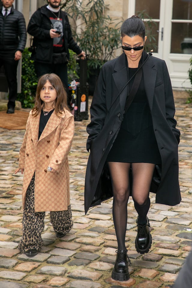 Penelope Disick and her mother Kourtney Kardashian are seen in Paris, France. Penelope just turned ...